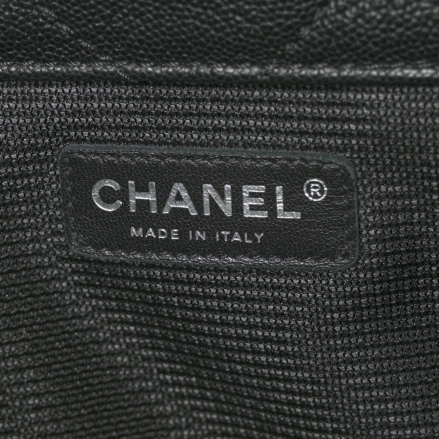 Calfskin Chevron Quilted XXL Travel Flap Bag Black