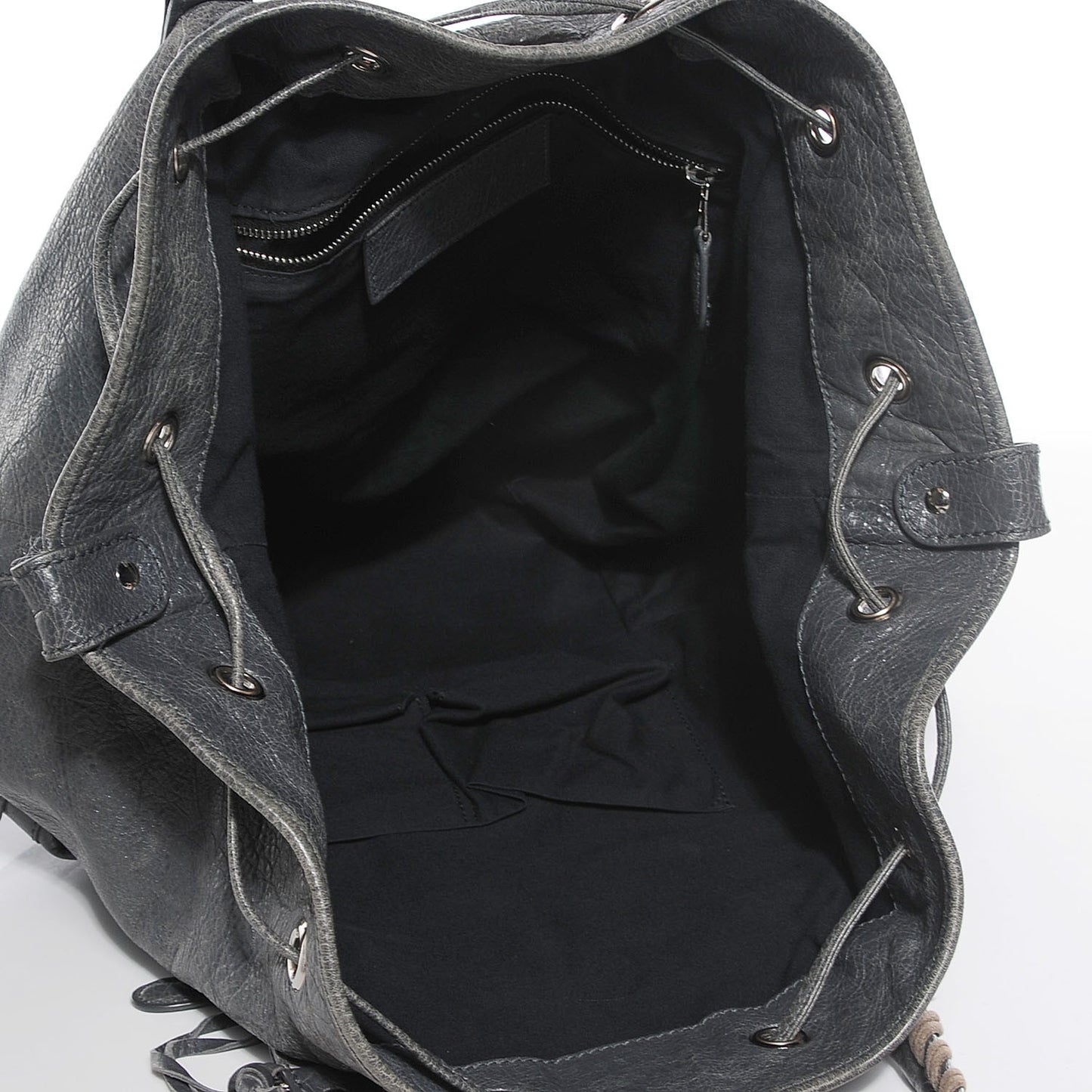 Agneau Giant 12 Silver Hardware Pompon Gris Tarmac