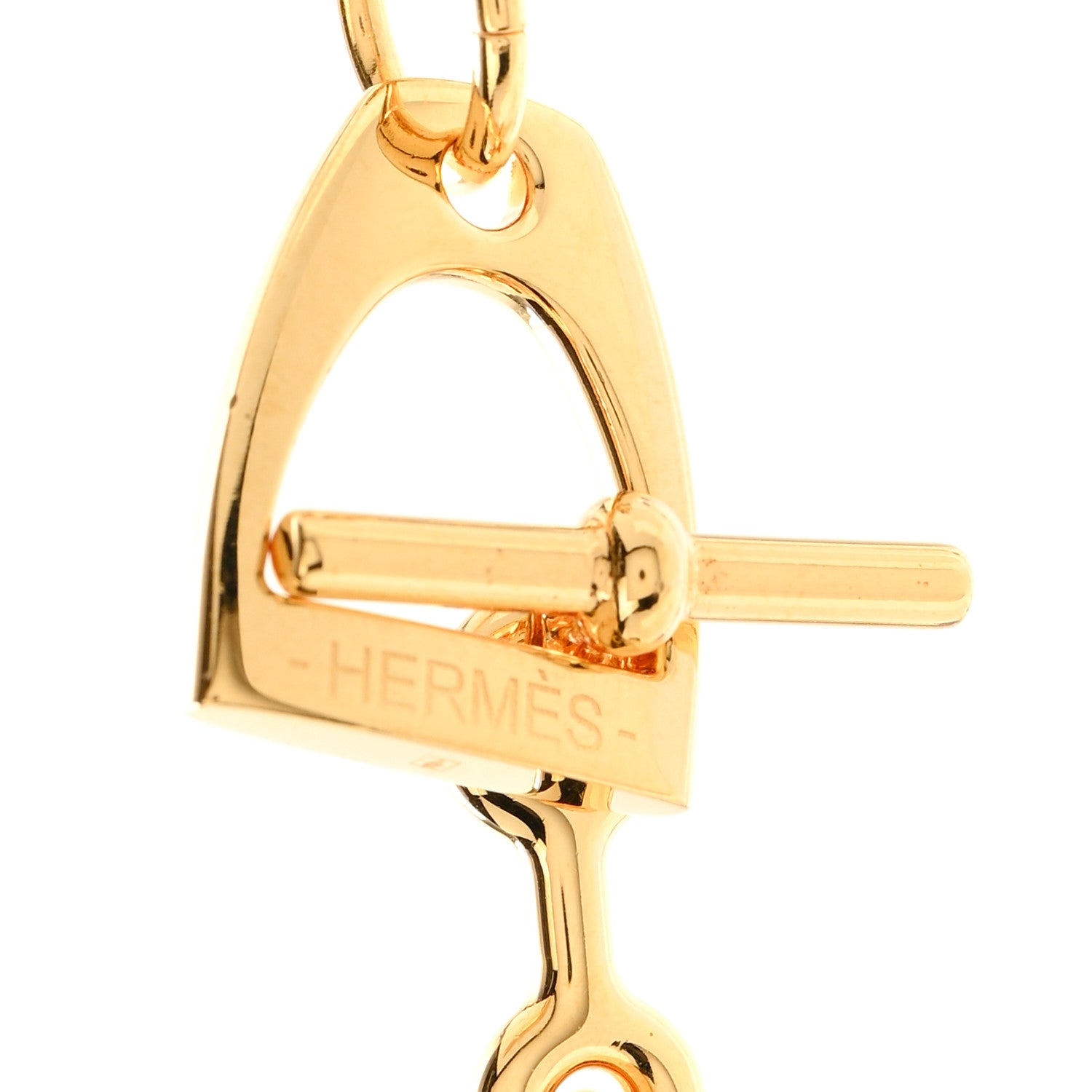 Hermes Bead Chain Etrier Choker Necklace Gold 5 of 8