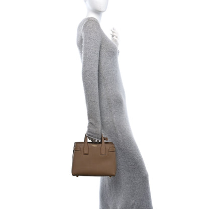 Burberry Grainy Calfskin House Check Small Banner Tote Tan 2 of 9