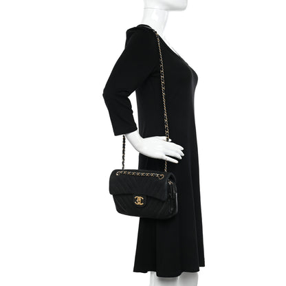 Chanel Suede Lambskin Chevron Quilted Flap Black 2 of 10