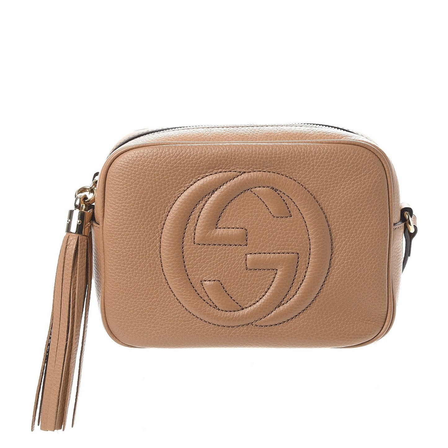 Pebbled Calfskin Small Soho Disco Bag Camelia