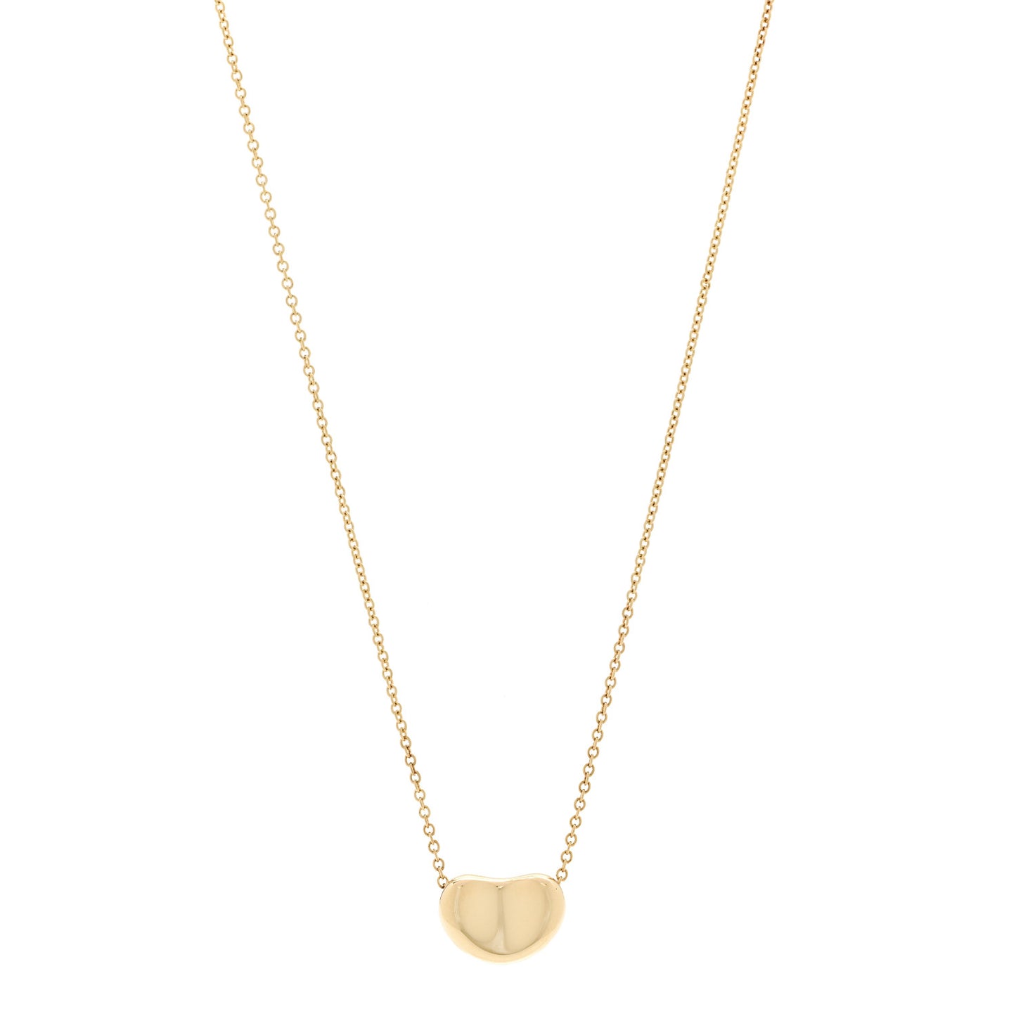 18K Yellow Gold 11mm Elsa Peretti Bean Pendant Necklace