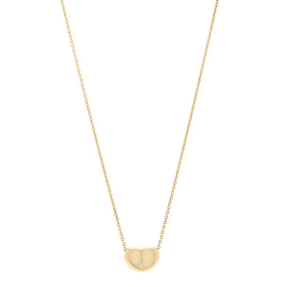 Tiffany 18K Yellow Gold 11mm Elsa Peretti Bean Pendant Necklace 1 of 4