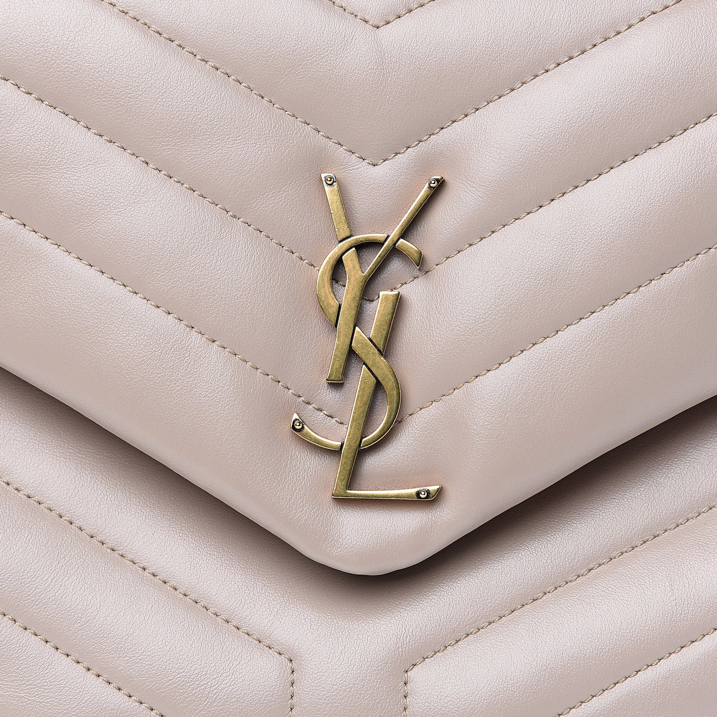 Calfskin Y Quilted Monogram Medium Loulou Chain Satchel Light Natural