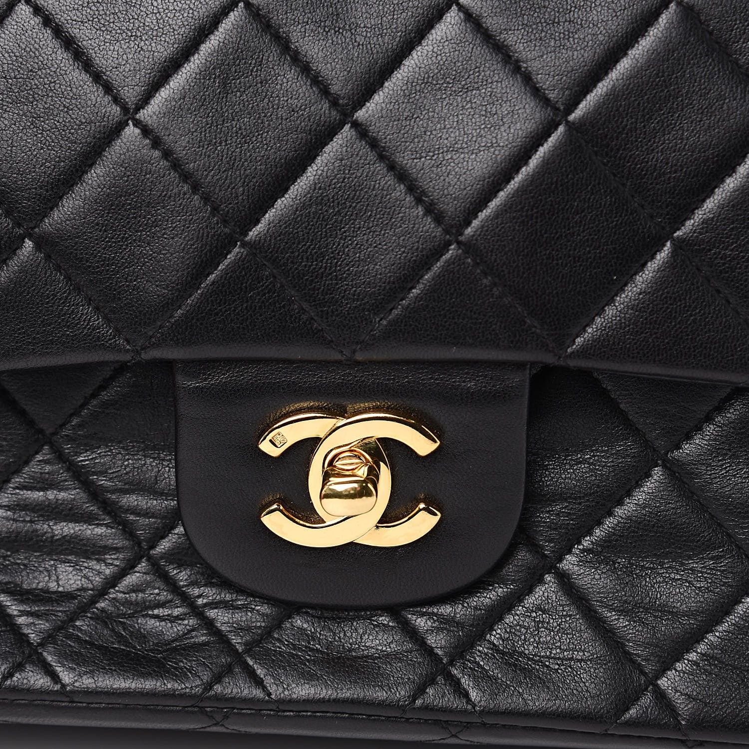 Chanel Lambskin Quilted Medium Double Flap Black 9 of 17