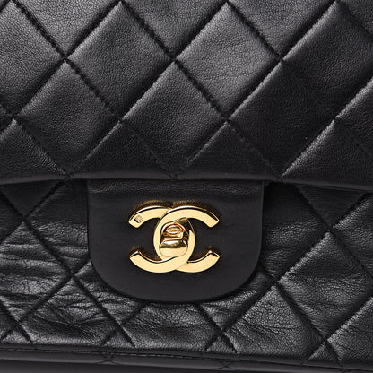Chanel Lambskin Quilted Medium Double Flap Black 9 of 17