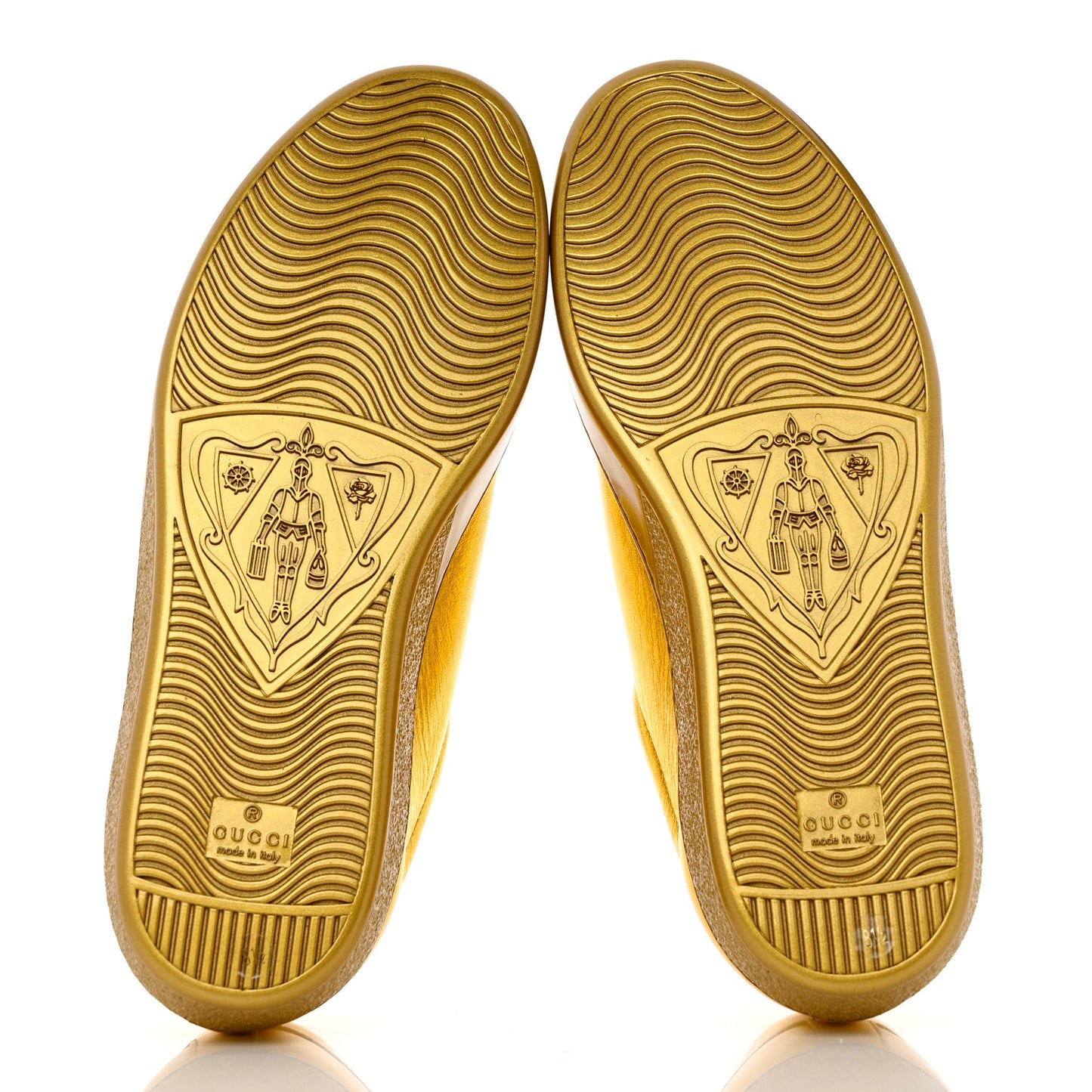 Metallic Nappa Interlocking G Perforated Mens Ace Sneakers 8.5 Oro Vecchio