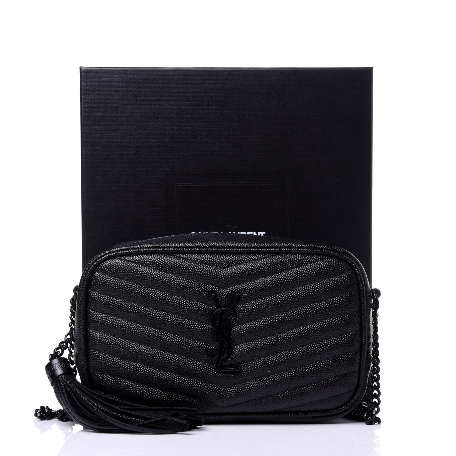 Saint Laurent Grain De Poudre Matelasse Monogram Mini Lou Camera Bag Black 11 of 11