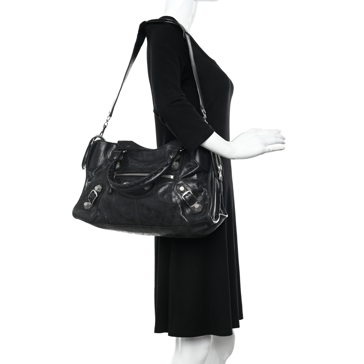Agneau Giant 21 Silver Hardware Part Time Black
