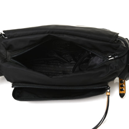 Prada Nylon New Vela Studded Messenger Black Soleil 7 of 16