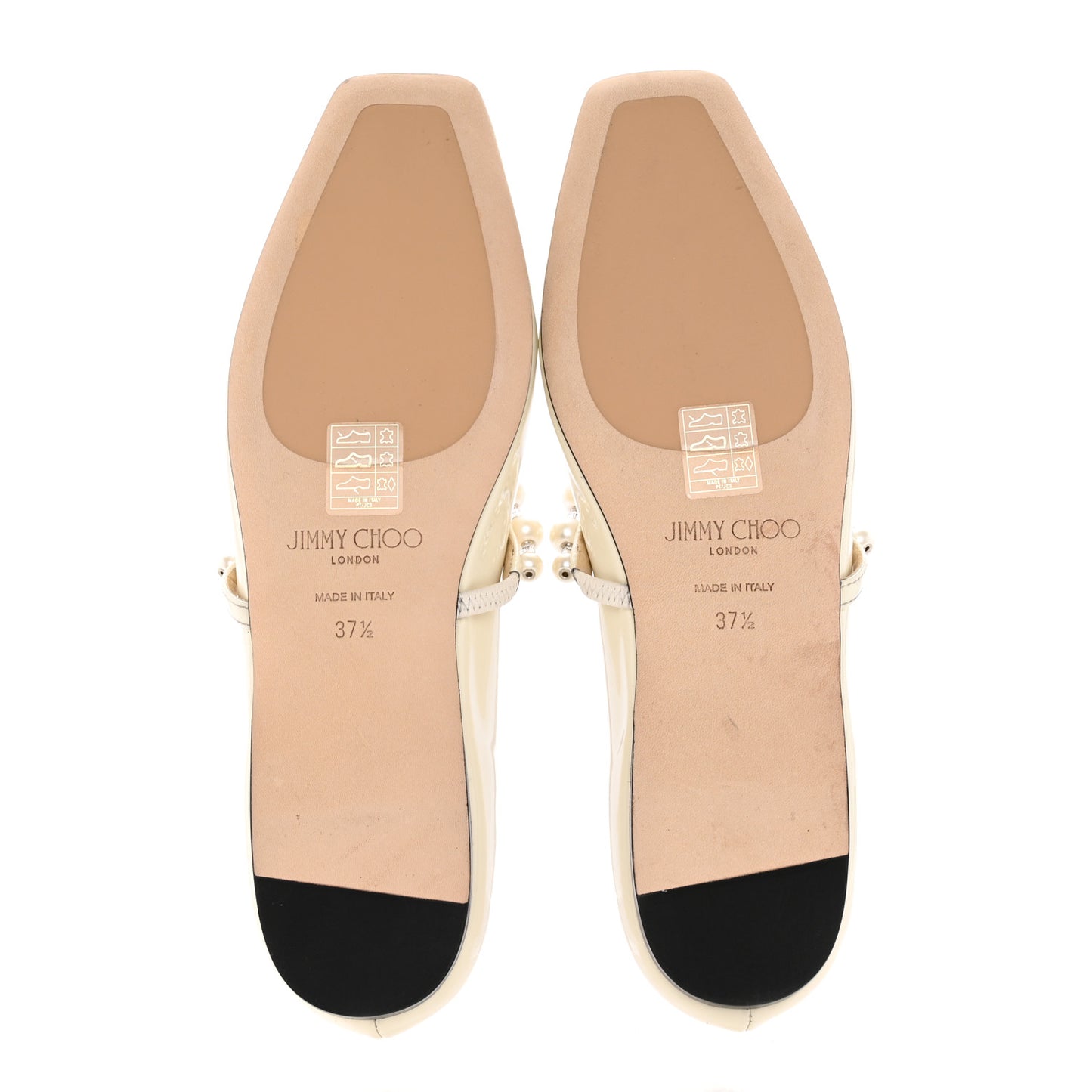 Patent Pearl Ade Mary Janes Flat 37.5 Latte White