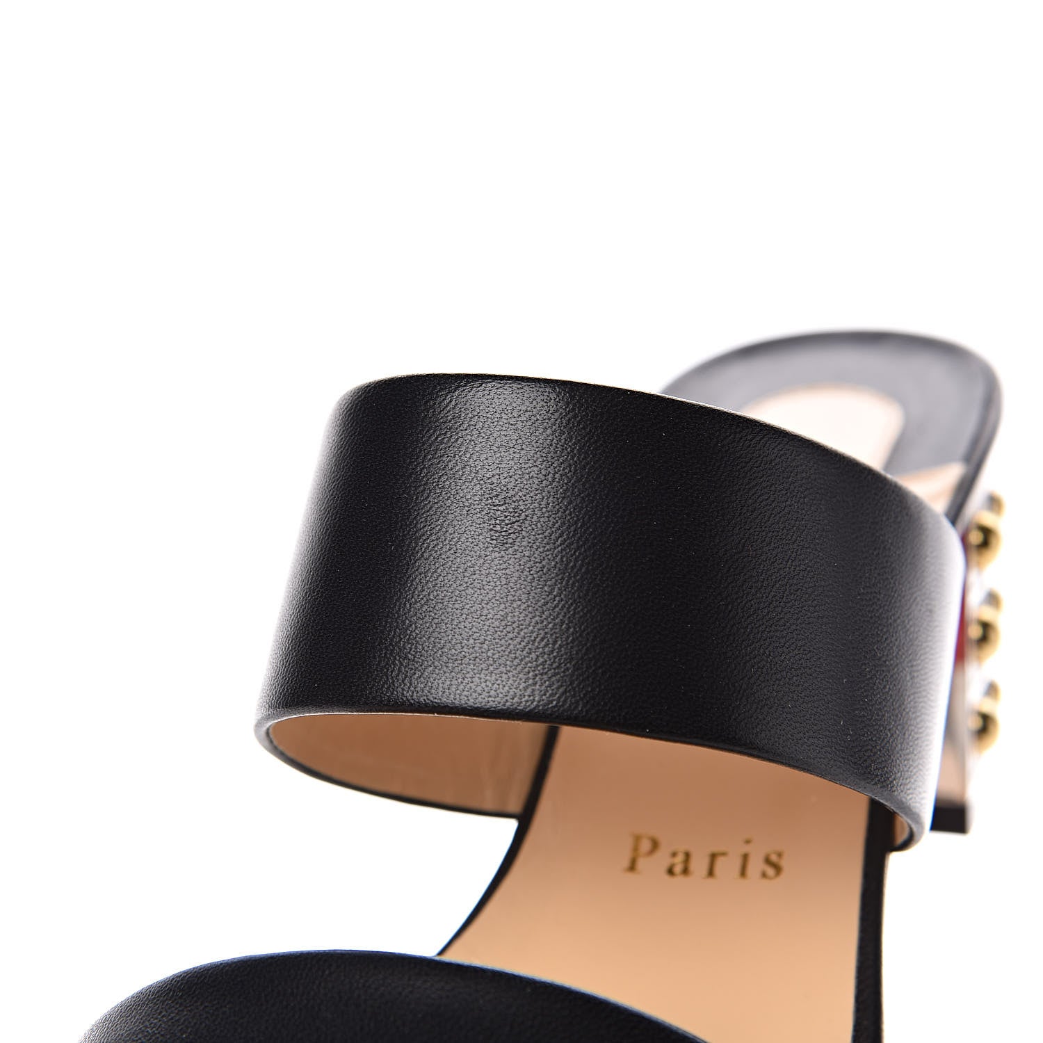 Christian Louboutin Nappa Vasa Opticat 55 Slide Sandals 37.5 Black Gold 9 of 11