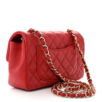 Chanel Lambskin Quilted Mini Rectangular Flap Red 3 of 11