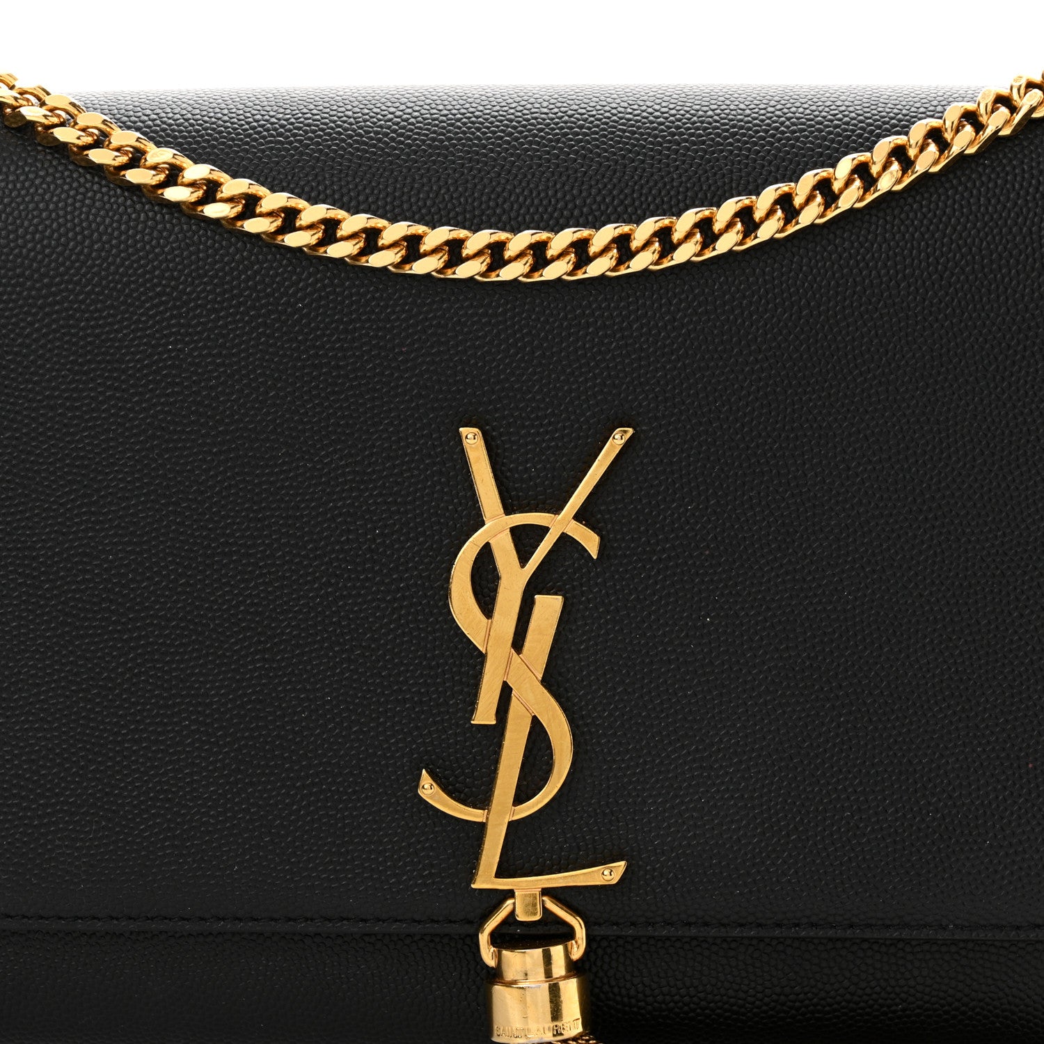 Saint Laurent Grain De Poudre Classic Monogram Kate Tassel Chain Wallet Black 9 of 12