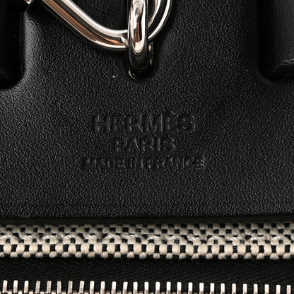Hermes Toile H Berline Vache Hunter Herbag Zip PM 31 Black Ecru 7 of 12
