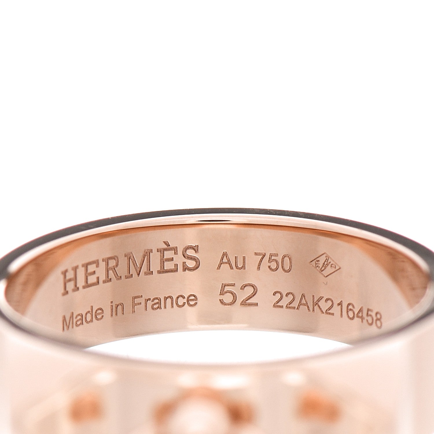 Hermes 18K Rose Gold PM Collier De Chien Ring 52 6 3 of 4