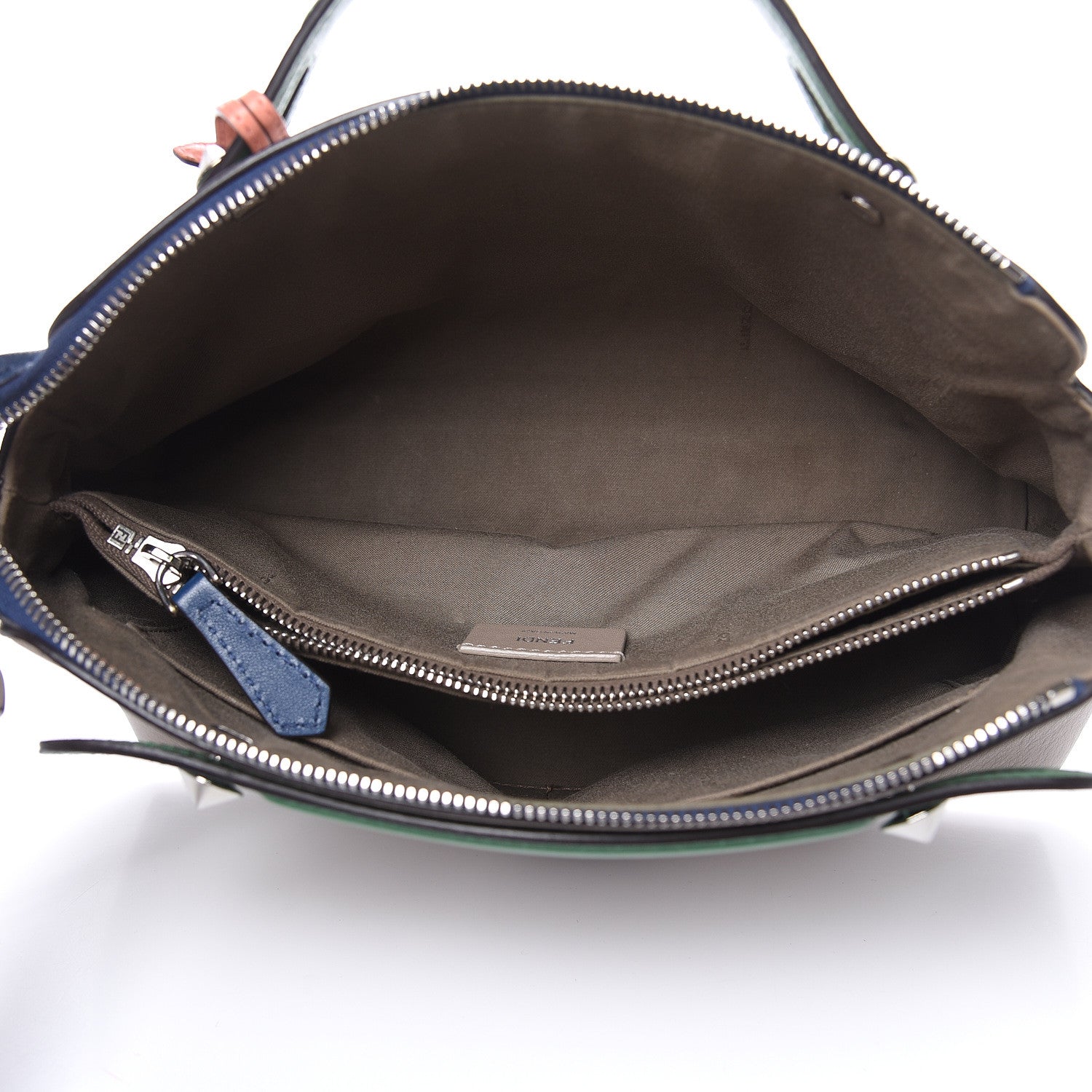 Fendi Vitello Dolce 4 Color Medium By The Way Boston Bag Grigio Polvere Emerald Multicolor 5 of 15