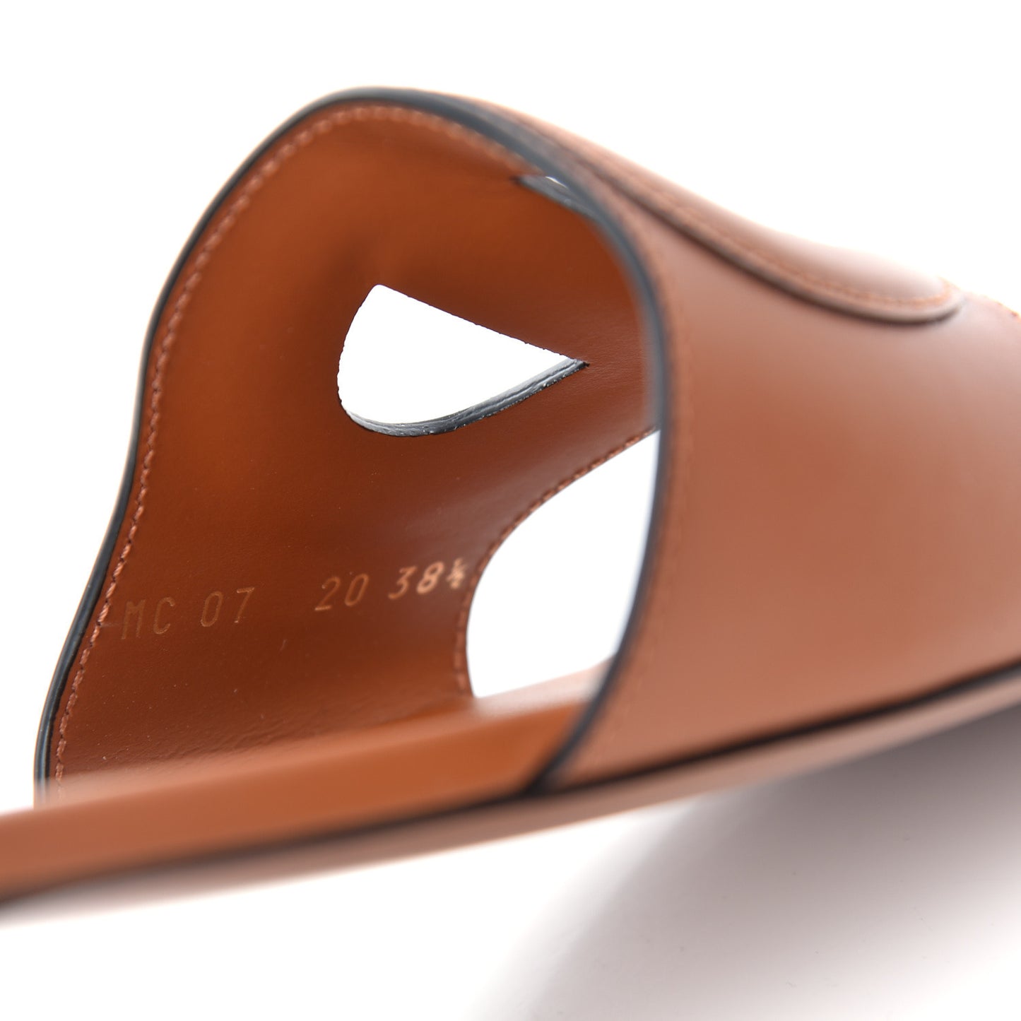 Calfskin D-Club Mule Sandal 38.5 Dark Tan