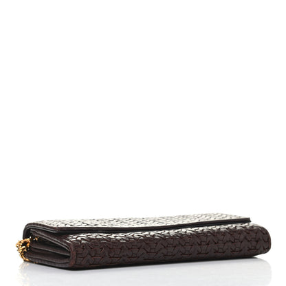 Christian Dior Woven Lady Dior Rendezvous Wallet On Chain Brown 3 of 5