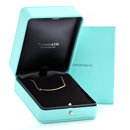 Tiffany 18K Yellow Gold Diamond Small T Smile Bracelet 4 of 4