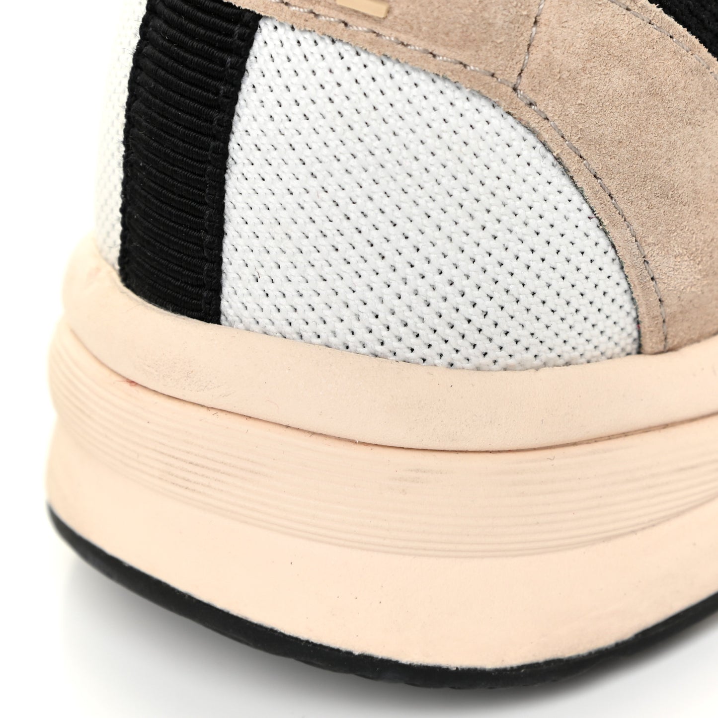 Mesh Suede Fabric Womens CC Sneakers 38 White Ivory Light Beige