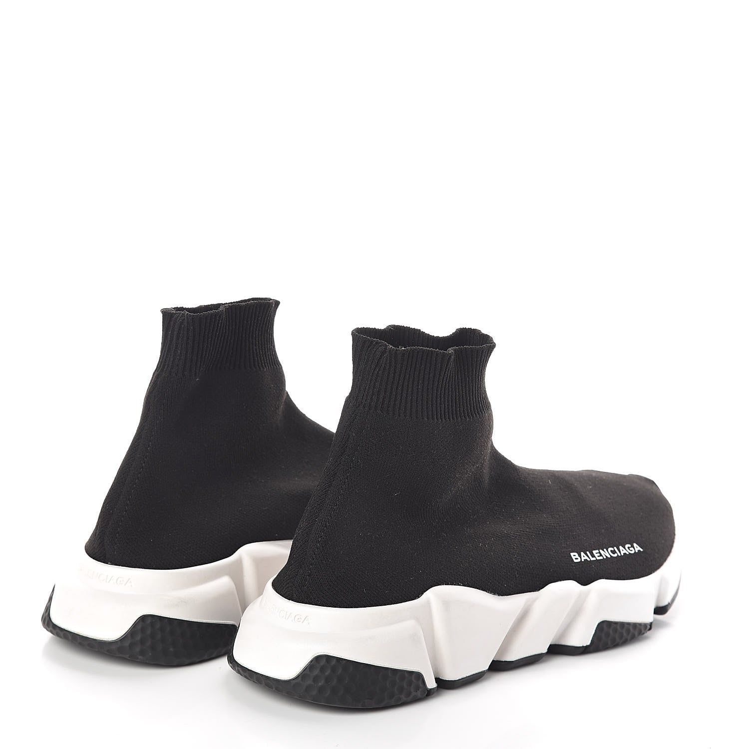 Balenciaga Neoprene Knit Womens Speed Sneakers 40 Black White 4 of 7