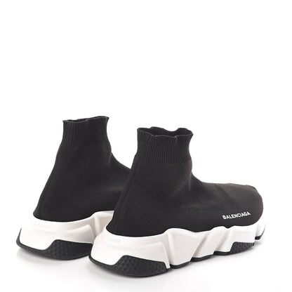 Balenciaga Neoprene Knit Womens Speed Sneakers 40 Black White 4 of 7