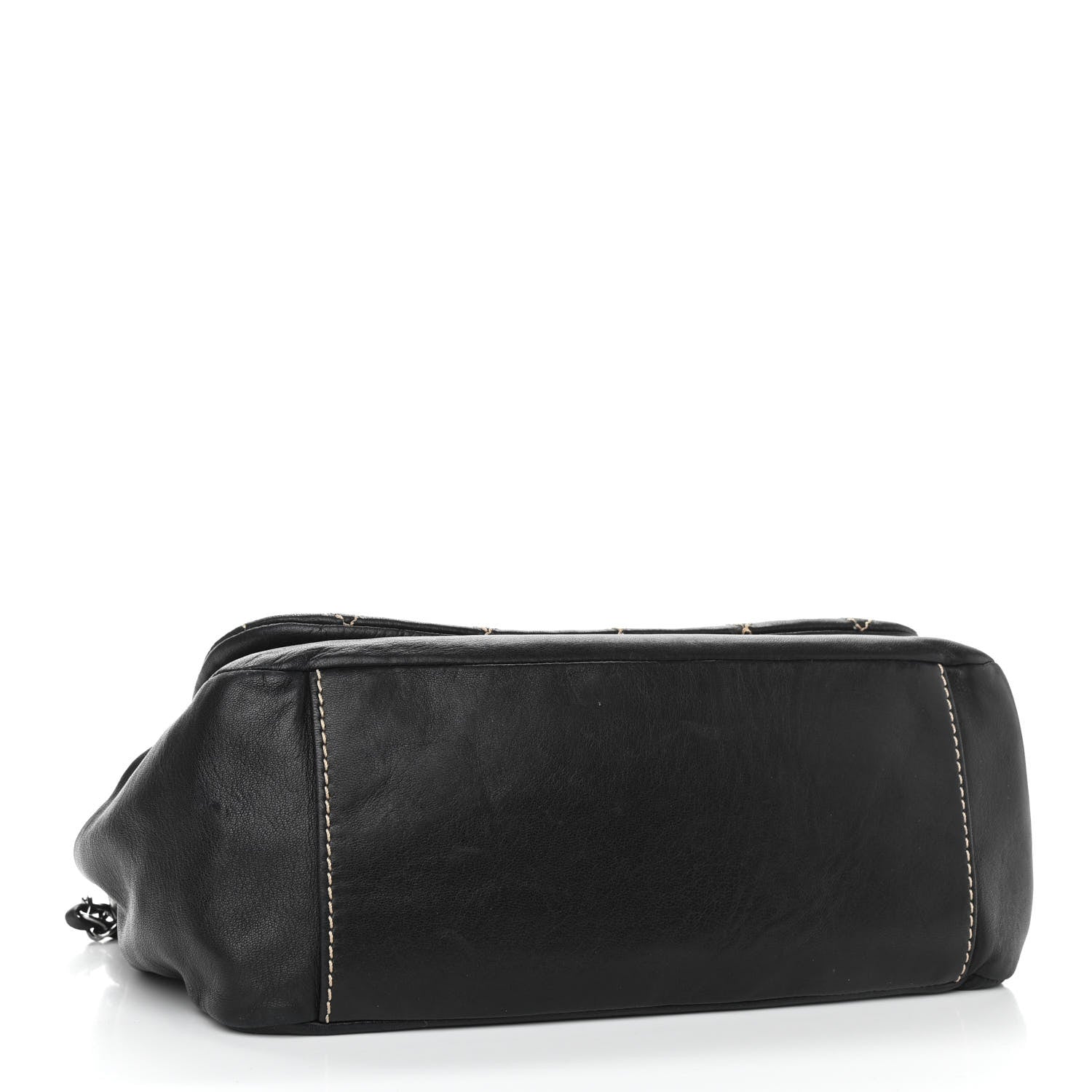 Chanel Lambskin Contrast Stitch Surpique Accordion Flap Black 3 of 12