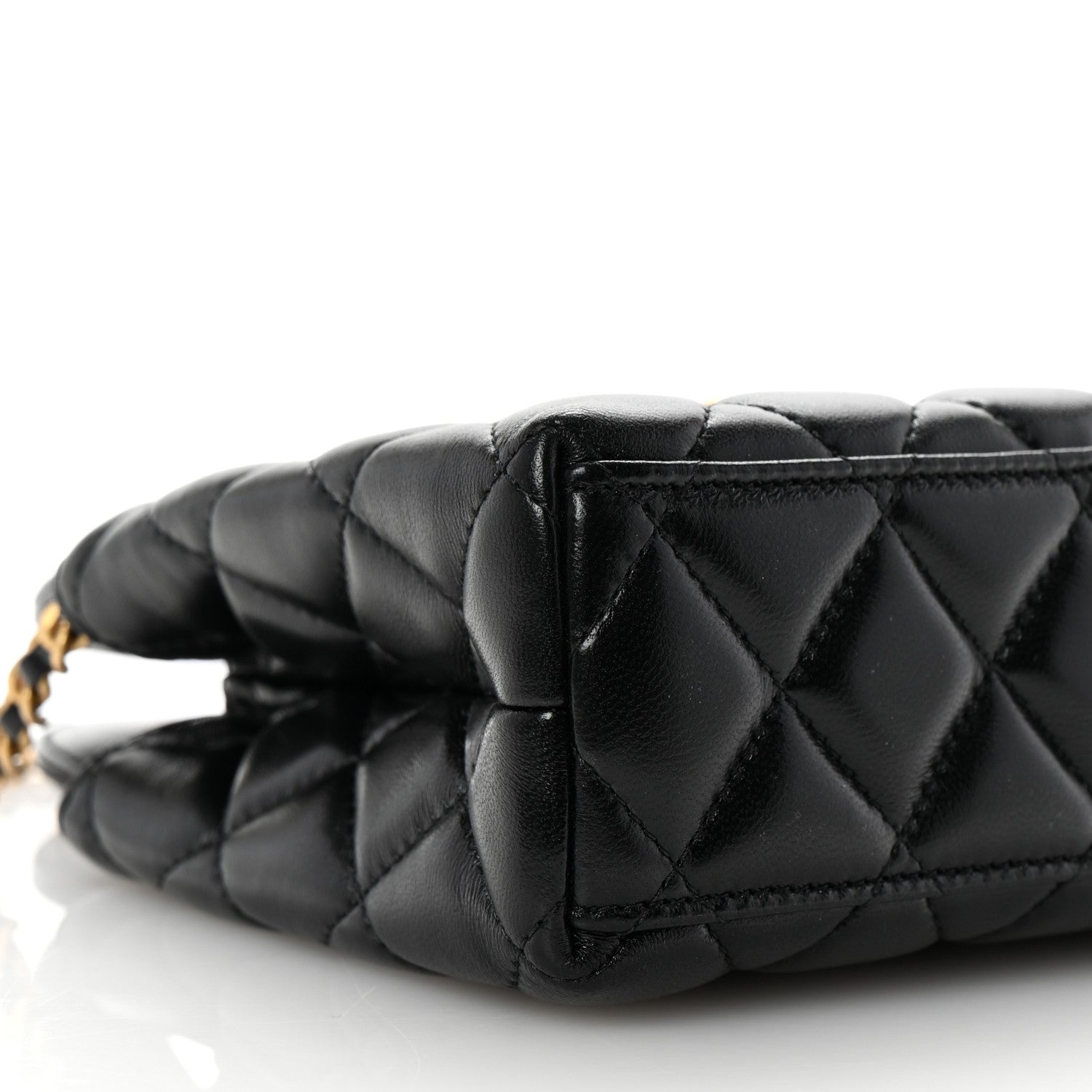 Chanel Shiny Aged Calfskin Quilted Nano Kelly Shopper Black 9 of 10