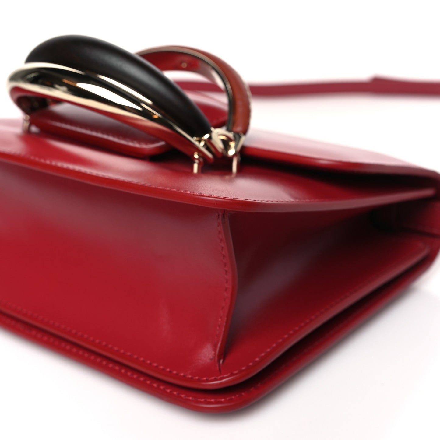 Calfskin Kattie Shoulder Bag Smoked Red