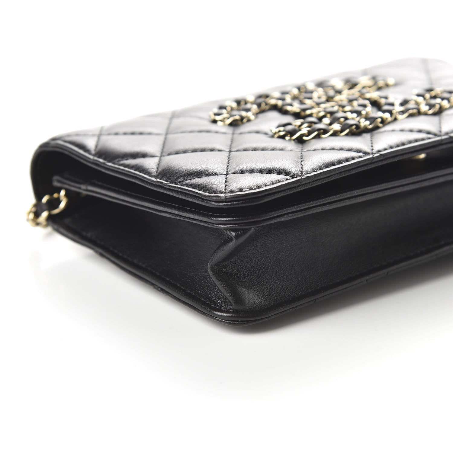 Chanel Calfskin Once Upon A Time Wallet on Chain WOC Black 6 of 12