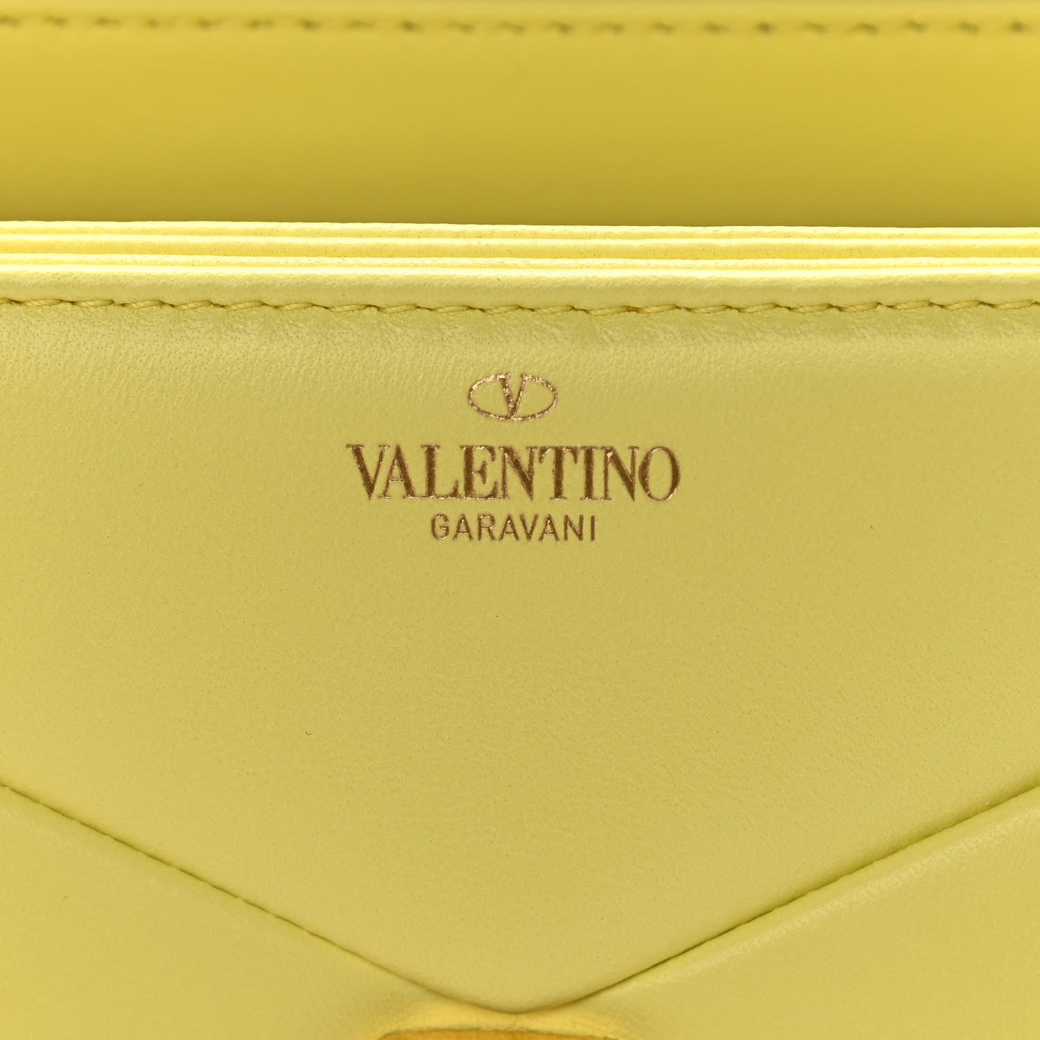 Valentino Garavani Nappa One Stud Chain Clutch Pale Yellow 6 of 10