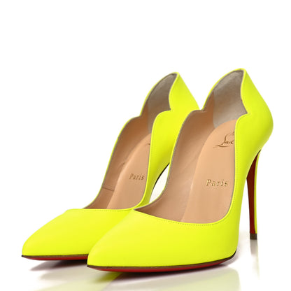 Christian Louboutin Calfskin Hot Chick 100 Pumps 35.5 Fluo Yellow 3 of 11