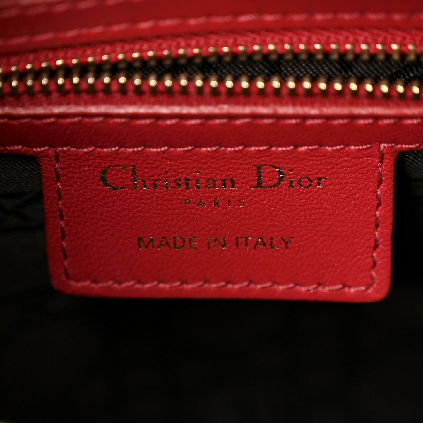 Lambskin Cannage Medium Lady Dior Red