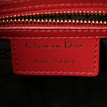 Christian Dior Lambskin Cannage Medium Lady Dior Red 6 of 10