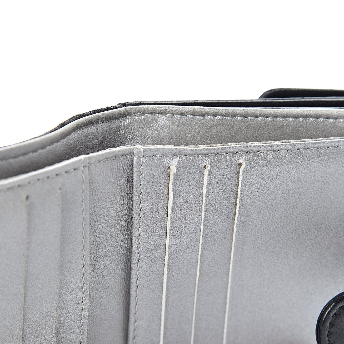 Lambskin Embossed Camellia French Wallet Black