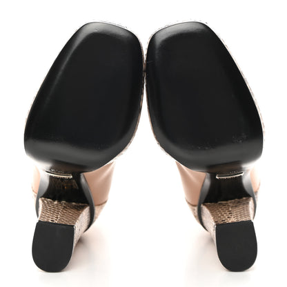 Gucci Acquarello Lux Snakeskin Twiggy Calfskin Lillian Horsebit Boot 36.5 Taffy Camelia 5 of 13