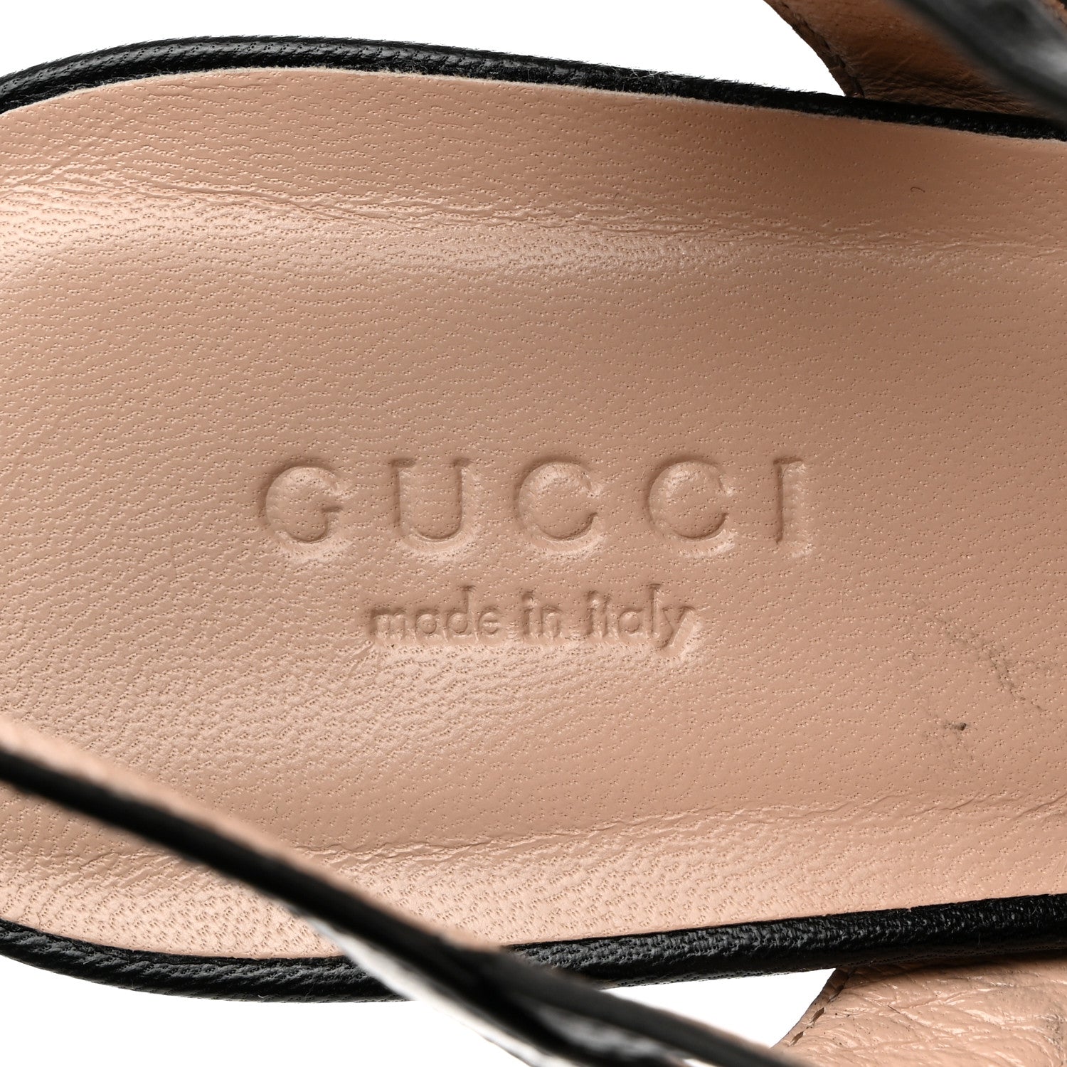 Gucci Sequin Satin Nappa GG Marmont Ankle Wrap 75mm Sandals 38.5 Black 6 of 9