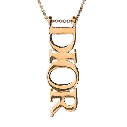 Christian Dior Metal Logo Necklace Gold 6 of 6