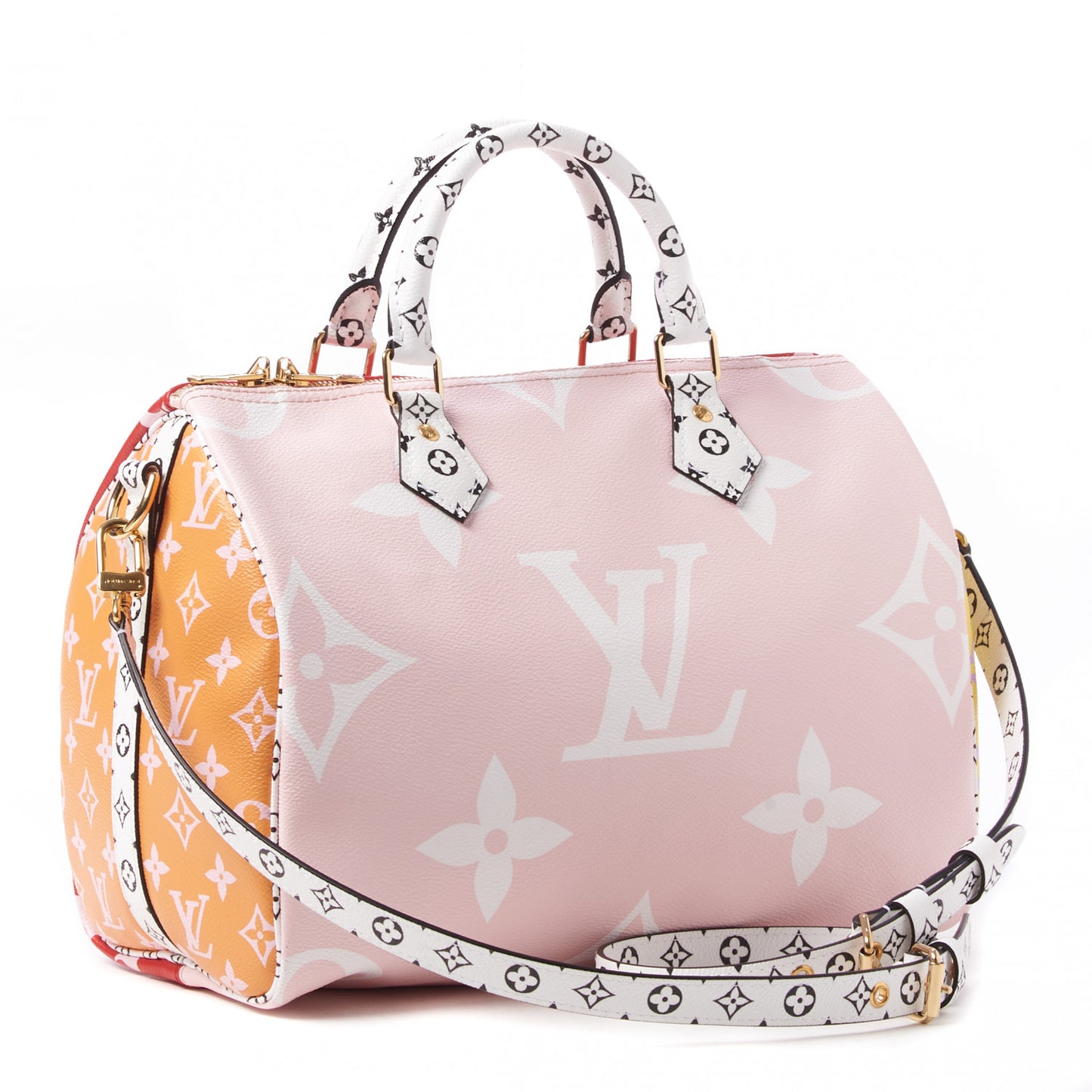 Monogram Giant Speedy Bandouliere 30 Rouge