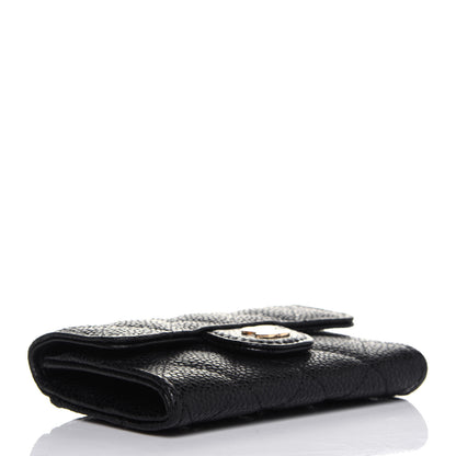 Chanel Caviar Quilted Flap Card Holder Wallet Black 4 of 12
