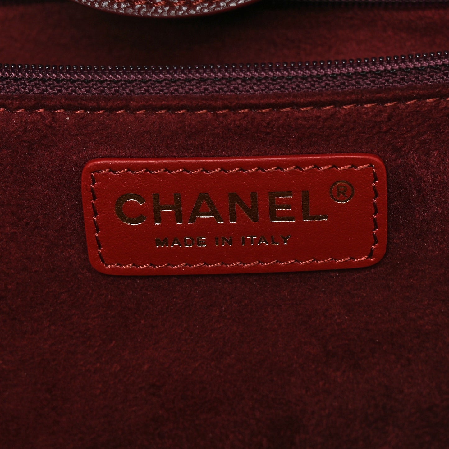 Caviar Medium Studded Deauville Tote Burgundy