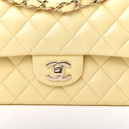 Chanel Lambskin Quilted Small Double Flap Yellow 10 of 10