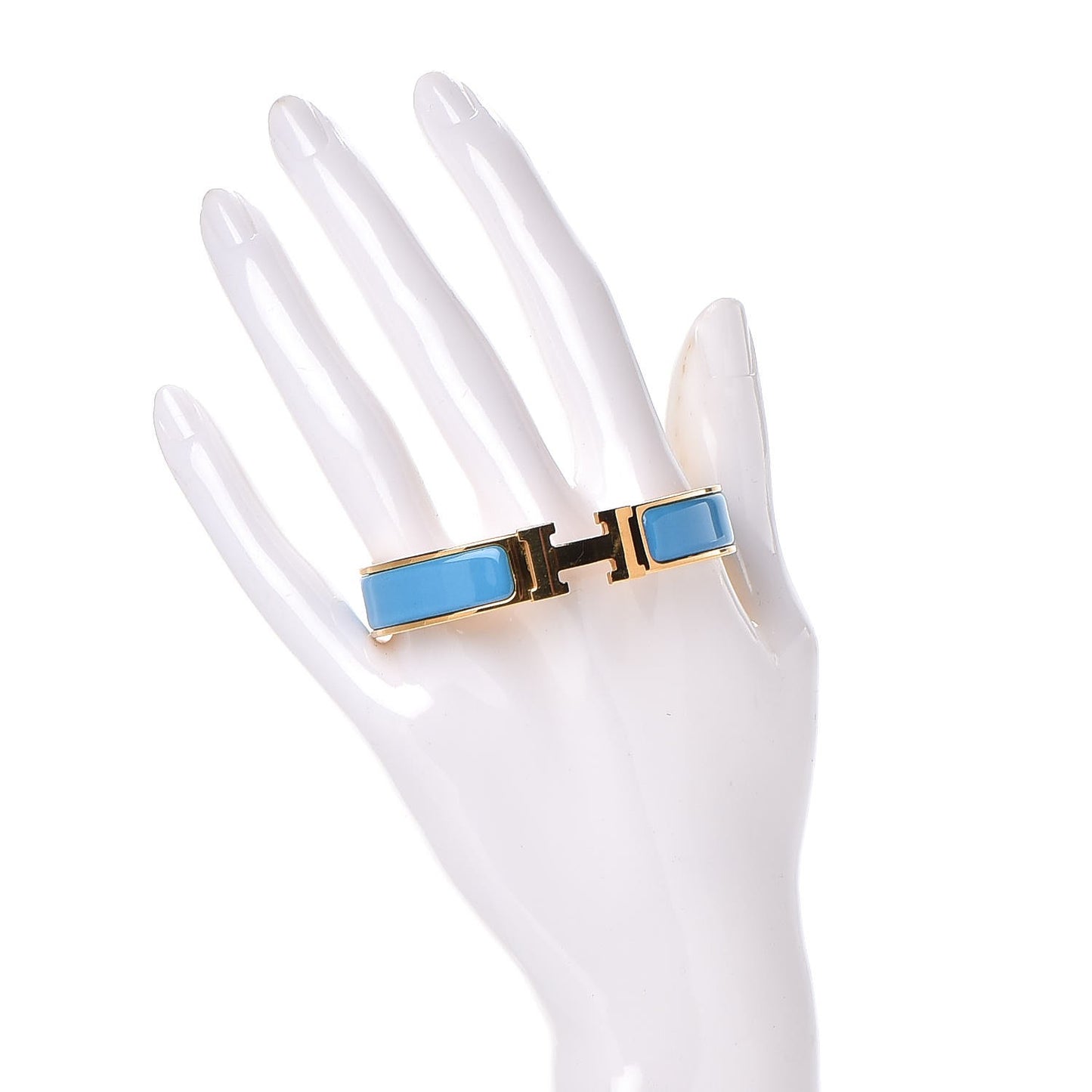 Enamel Narrow Clic Clac H Bracelet PM Bleu Azure