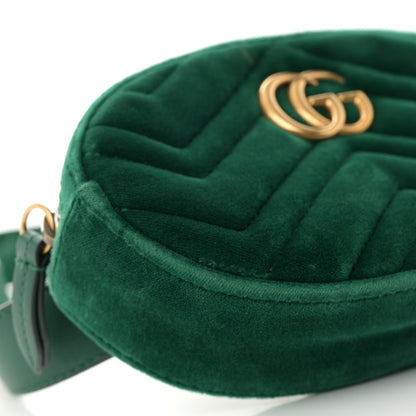 Gucci Velvet Matelasse GG Marmont Belt Bag 85 34 Green 9 of 10