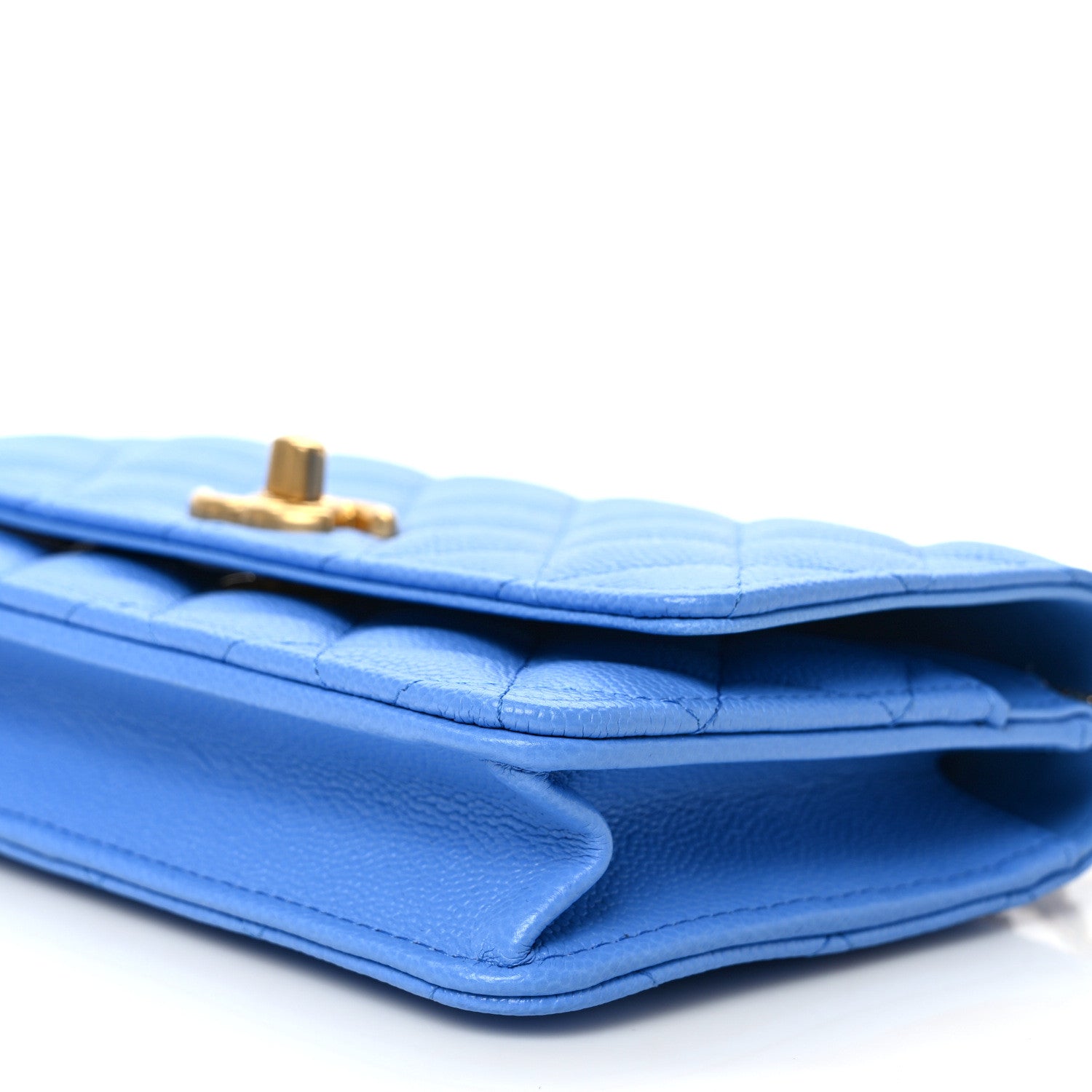 Chanel Caviar Quilted Sweetheart Wallet On Chain WOC Blue 10 of 11