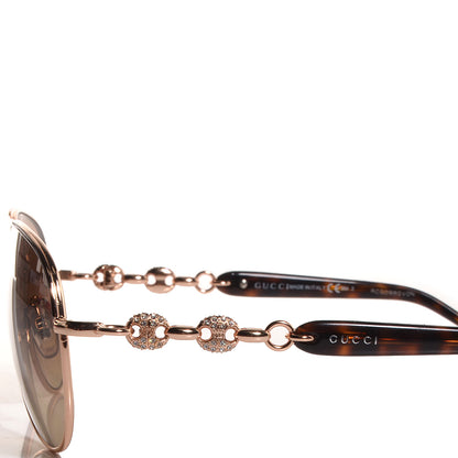 Gucci Aviator Crystal Marina Chain Sunglasses 4239/N/S Gold 3 of 5