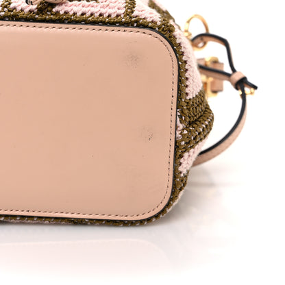 Fendi Raffia Vitello King F is Fendi FF Crochet Mini Mon Tresor Bucket Bag Natural Light Rose 11 of 12