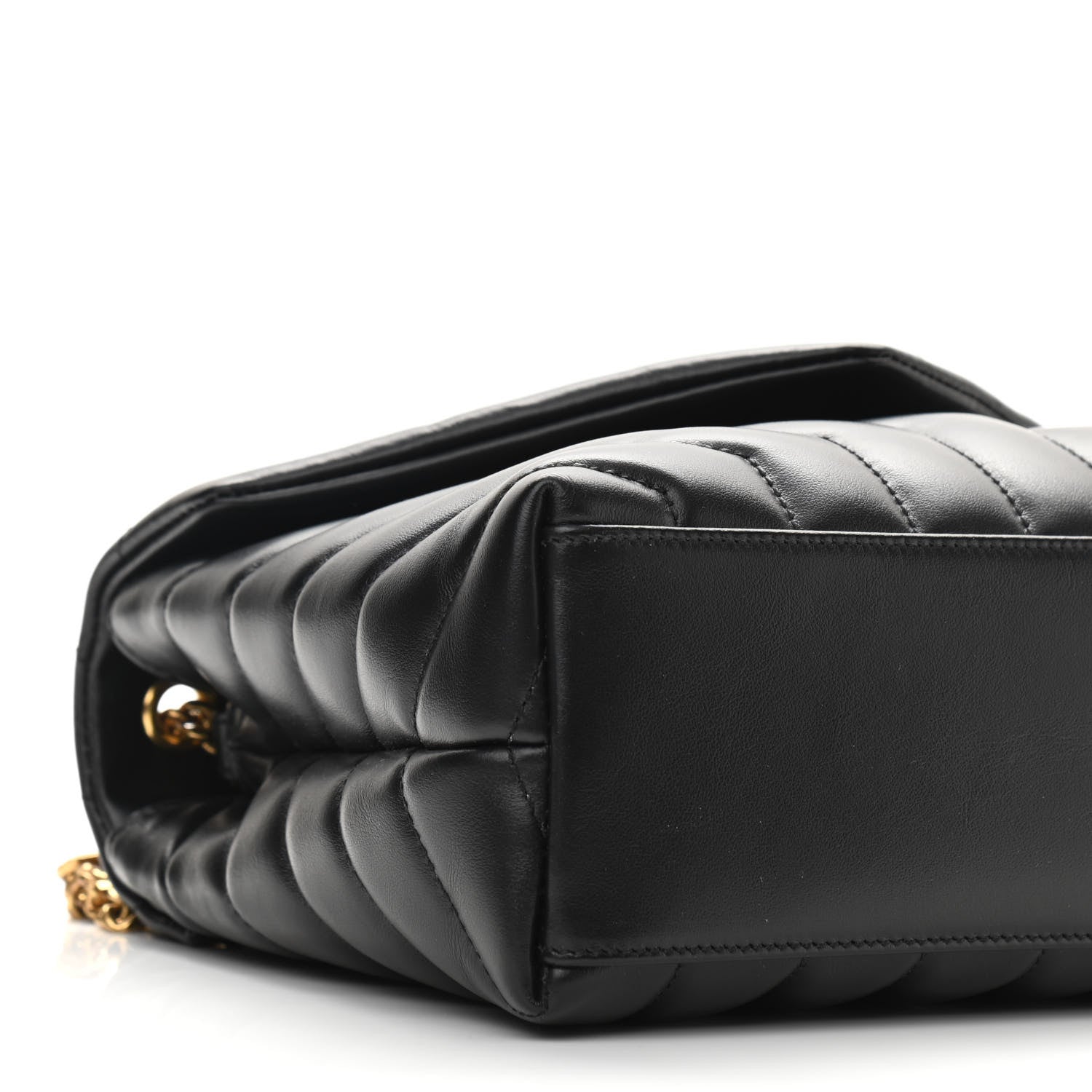 Saint Laurent Calfskin Y Quilted Monogram Small Loulou Chain Satchel Black 8 of 9
